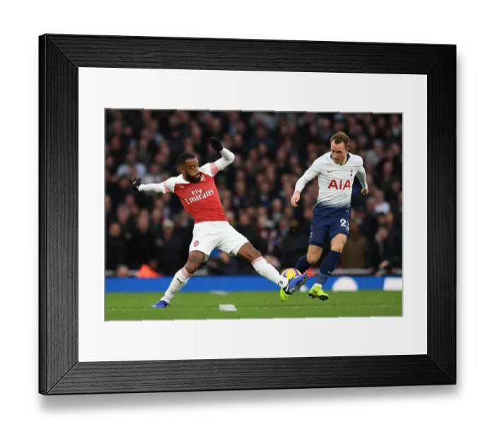 Framed Print : Lacazette Outsmarts Eriksen: Arsenal's Star Forward Scores Stunning Goal Against Tottenham
