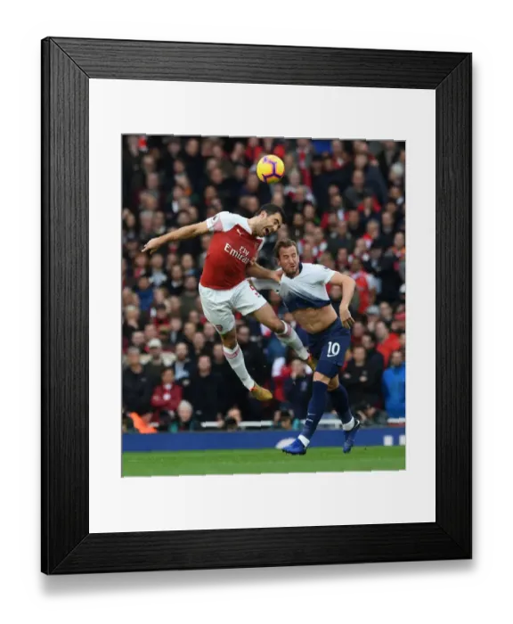 Framed Print : Clash of Titans: Sokratis vs. Harry Kane - Arsenal vs. Tottenham's Intense Battle for Premier League Supremacy (December 2018)