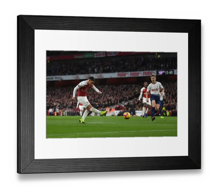 Framed Print : Lucas Torreira Scores Arsenal's Fourth Goal: Arsenal FC vs. Tottenham Hotspur, Premier League 2018-19