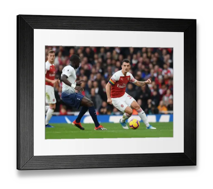Framed Print : Intense Rivalry: Xhaka vs. Sissoko - Arsenal vs. Tottenham, Premier League 2018-19
