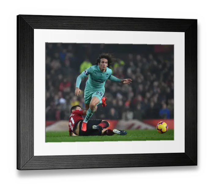 Framed Print : Guendouzi Outsmarts Herrera: A Premier League Showdown at Old Trafford (2018-19)
