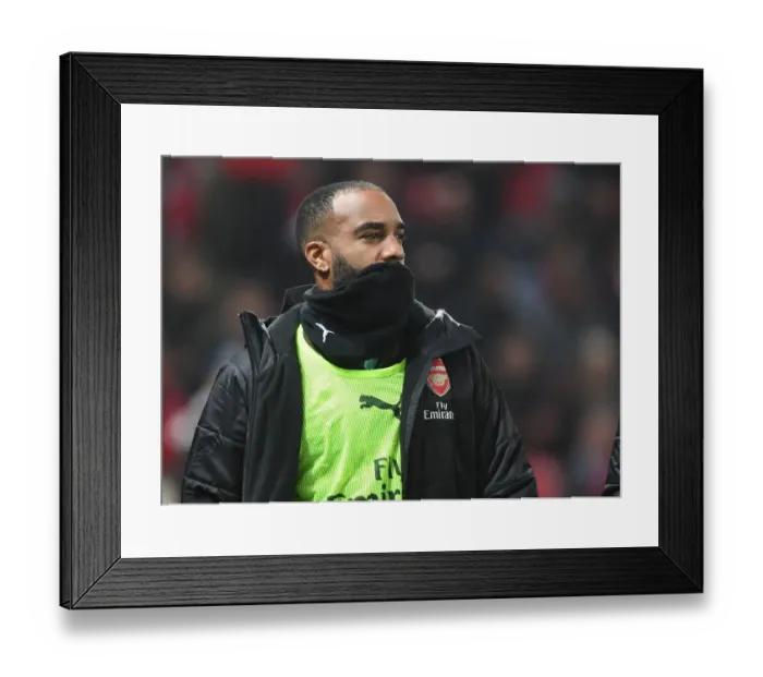 Framed Print : Alex Lacazette: Arsenal Substitute Ready at Old Trafford (Manchester United vs Arsenal, Premier League 2018-19) Framed Print : Alex Lacazette: Arsenal Substitute Ready at Old Trafford (Manchester United vs Arsenal, Premier League 2018-19)