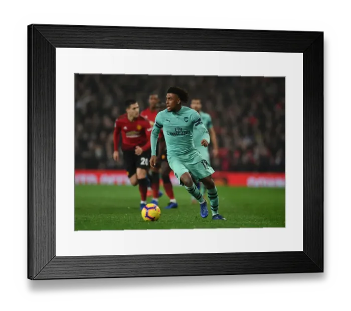 Framed Print : Alex Iwobi in Action: Manchester United vs. Arsenal, Premier League 2018-19