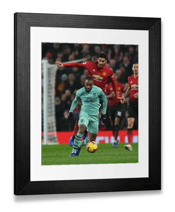 Framed Print : Clash of Titans: Lacazette vs. Fellaini - Manchester United vs. Arsenal FC, Premier League