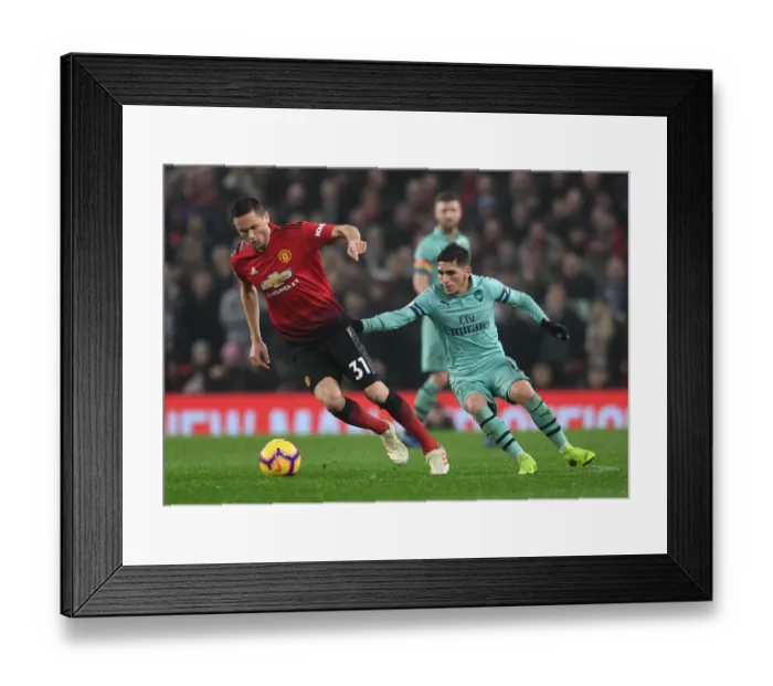 Framed Print : Torreira vs. Matic: Intense Battle in Manchester United vs. Arsenal FC Premier League Clash Framed Print : Torreira vs. Matic: Intense Battle in Manchester United vs. Arsenal FC Premier League Clash