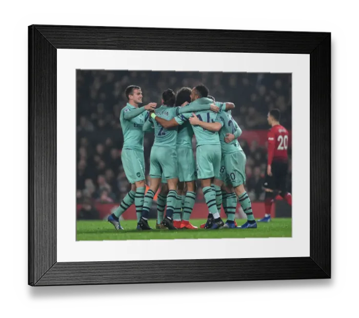 Framed Print : Mustafi and Holding Celebrate Arsenal's Goal Against Manchester United (2018-19) Framed Print : Mustafi and Holding Celebrate Arsenal's Goal Against Manchester United (2018-19)