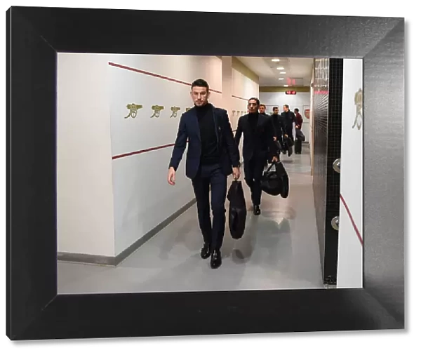 Laurent Koscielny in Arsenal Changing Room Before Arsenal v Huddersfield Town (2018-19)