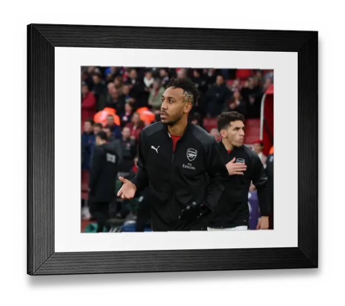 Framed Print : Arsenal's Pierre-Emerick Aubameyang Ready for Action Against Huddersfield Town (2018-19) Framed Print : Arsenal's Pierre-Emerick Aubameyang Ready for Action Against Huddersfield Town (2018-19)