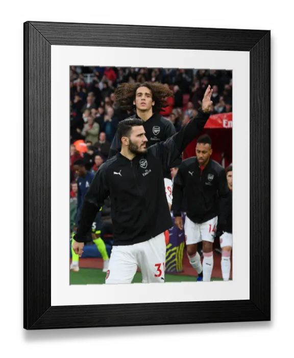 Framed Print : Arsenal's Kolasinac and Guendouzi in Action against Huddersfield Town