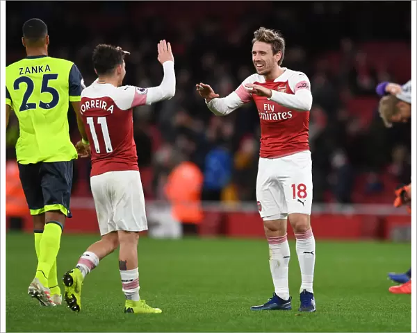 Arsenal: Monreal and Torreira Celebrate Victory over Huddersfield Town