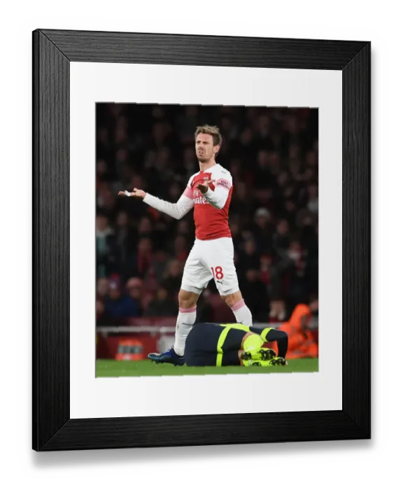 Framed Print : Nacho Monreal in Action: Arsenal vs Huddersfield Town, Premier League 2018-19