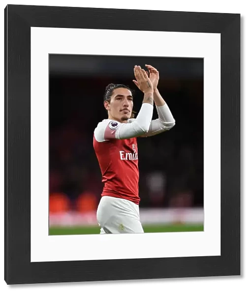 Hector Bellerin Celebrates with Arsenal Fans after Victory over Huddersfield Town