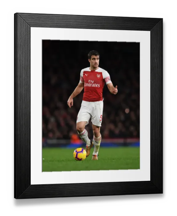 Framed Print : Sokratis in Action: Arsenal vs Huddersfield Premier League Clash (2018-19)