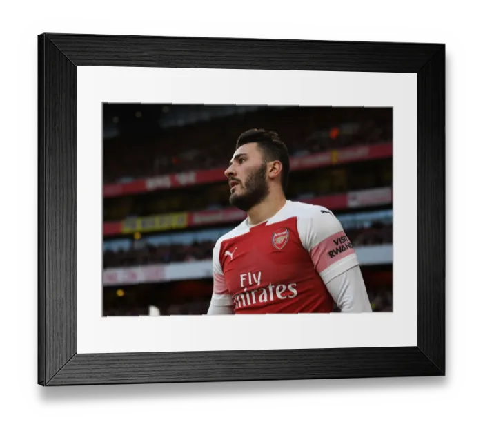 Framed Print : Sead Kolasinac: In Action for Arsenal Against Huddersfield Town (Premier League, 2018-19)