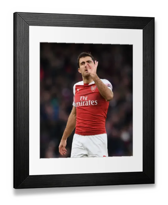 Framed Print : Sokratis in Action: Arsenal vs Huddersfield, Premier League 2018-19