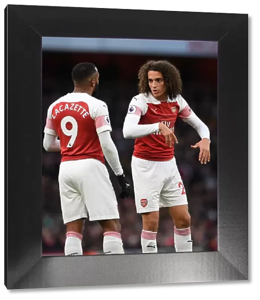 Arsenal's Guendouzi and Lacazette in Action against Huddersfield Town (2018-19)