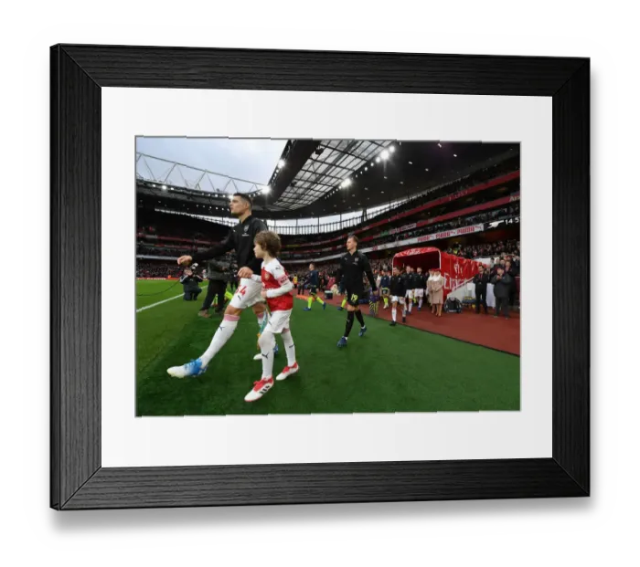 Framed Print : Granit Xhaka Leads Arsenal Out against Huddersfield Town, Premier League 2018-19 Framed Print : Granit Xhaka Leads Arsenal Out against Huddersfield Town, Premier League 2018-19