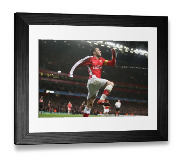Framed Print : Cesc Fabregas celebrates scoring his 2nd Arsenals 3rd goal