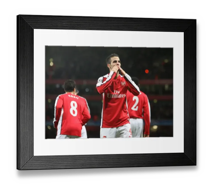 Framed Print : Cesc Fabregas Double: Arsenal's Thrilling 4-1 Victory Over AZ Alkmaar in the Champions League