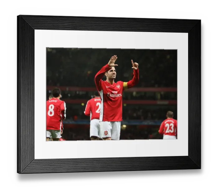 Framed Print : Cesc Fabregas Double: Thrilling 4-1 Arsenal Victory in Champions League vs AZ Alkmaar