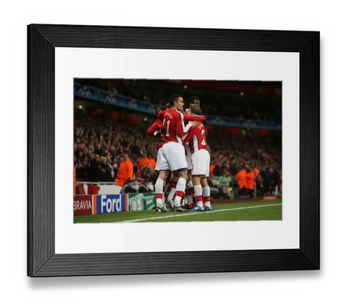 Framed Print : Samir Nasri celebrates scoring Arsenals 2nd goal with his team mates