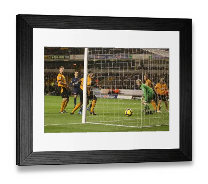 Framed Print : Ronald Zubar deflects the ball past Wolves goalkeeper Framed Print : Ronald Zubar deflects the ball past Wolves goalkeeper
