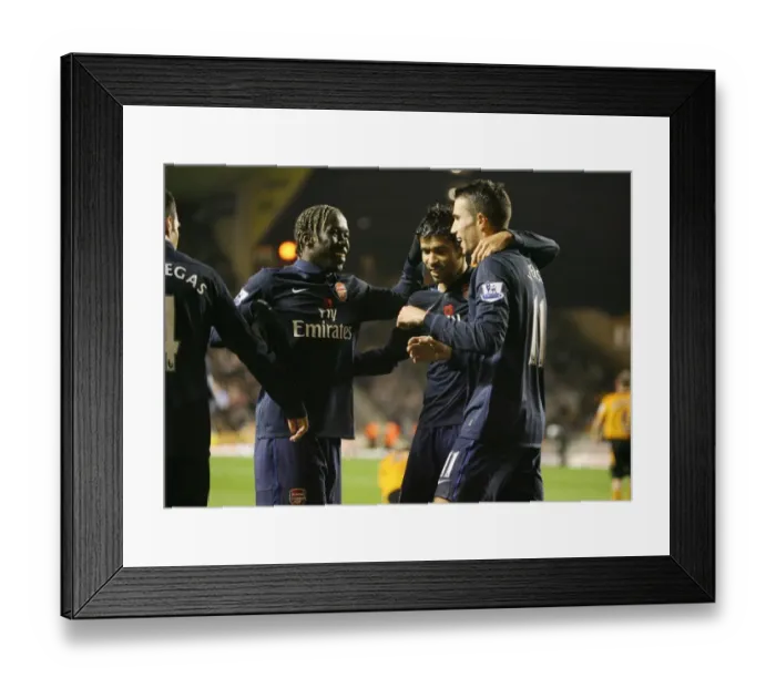 Framed Print : Cesc Fabregas celebrates scoring the 3rd Arsenal goal Framed Print : Cesc Fabregas celebrates scoring the 3rd Arsenal goal
