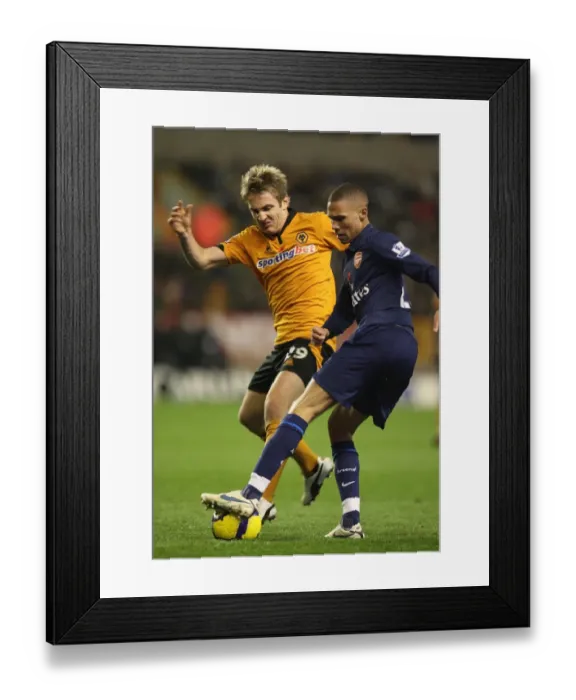 Framed Print : Kieran Gibbs (Arsenal) Kevin Doyle (Wolves)