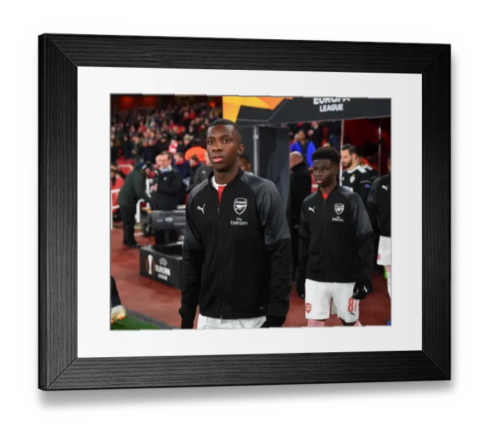 Framed Print : Arsenal's Eddie Nketiah Prepares for Qarabag Clash in Europa League Group E