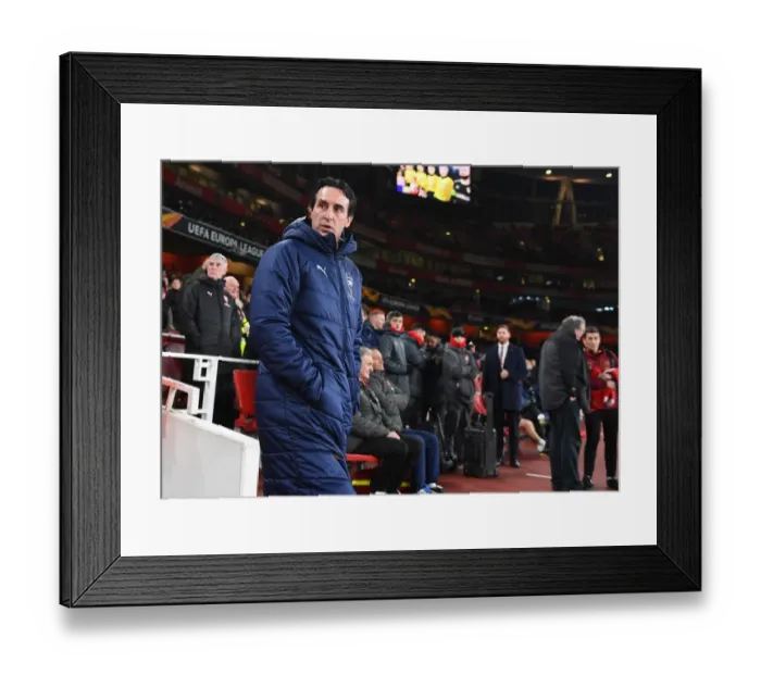Framed Print : Unai Emery Leads Arsenal in Europa League Clash Against Qarabag Framed Print : Unai Emery Leads Arsenal in Europa League Clash Against Qarabag