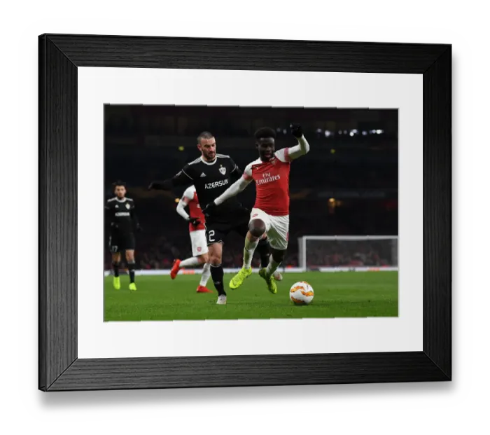 Framed Print : Bukayo Saka vs. Gara Garayev: Clash at the Emirates - Arsenal v Qarabag UEFA Europa League Framed Print : Bukayo Saka vs. Gara Garayev: Clash at the Emirates - Arsenal v Qarabag UEFA Europa League