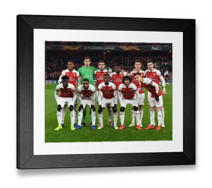 Framed Print : Arsenal Team Before Europa League Clash Against Qarabag, Emirates Stadium, London (December 2018)