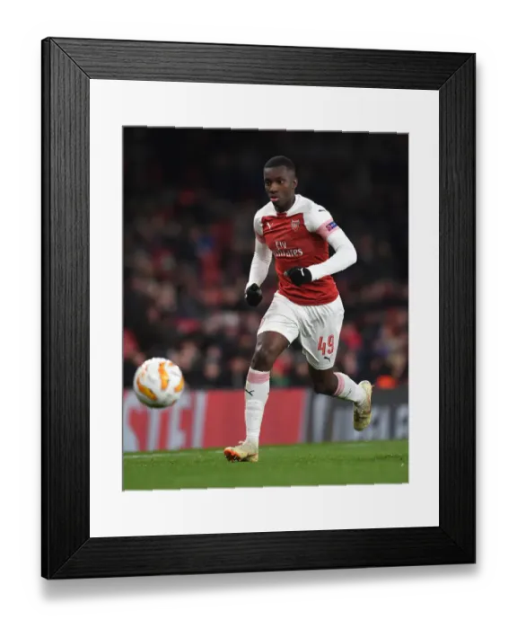 Framed Print : Arsenal's Eddie Nketiah in Action against Qarabag FK, UEFA Europa League 2018-19 Framed Print : Arsenal's Eddie Nketiah in Action against Qarabag FK, UEFA Europa League 2018-19