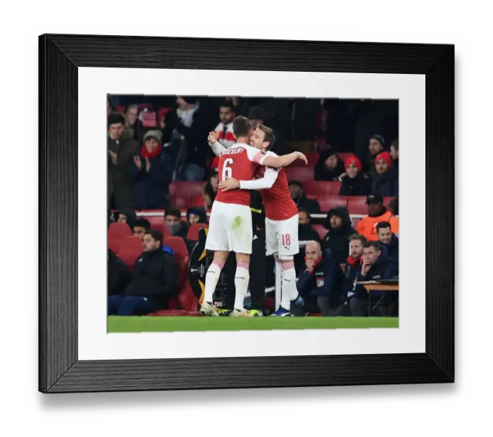Framed Print : Monreal Replaces Injured Koscielny in Arsenal's Europa League Clash Against Qarabag Framed Print : Monreal Replaces Injured Koscielny in Arsenal's Europa League Clash Against Qarabag
