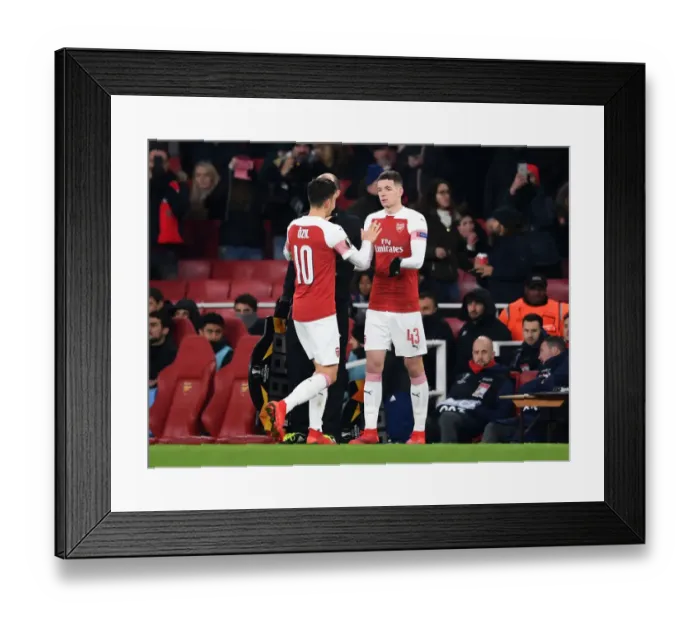 Framed Print : Arsenal's Charlie Gilmour Replaces Mesut Ozil against Qarabag in Europa League