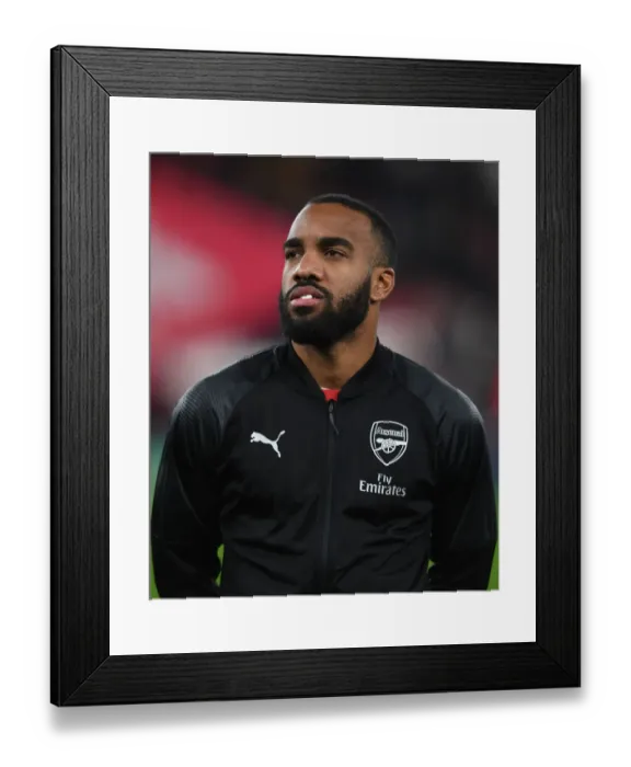 Framed Print : Alexandre Lacazette: Arsenal's Ready-to-Roar Striker Ahead of Arsenal vs Qarabag UEFA Europa League Clash