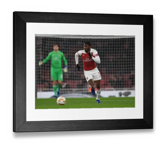 Framed Print : Ainsley Maitland-Niles in Action: Arsenal vs Qarabag, UEFA Europa League (December 2018)