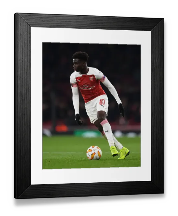 Framed Print : Bukayo Saka in Action: Arsenal vs Qarabag, UEFA Europa League 2018-19 Framed Print : Bukayo Saka in Action: Arsenal vs Qarabag, UEFA Europa League 2018-19