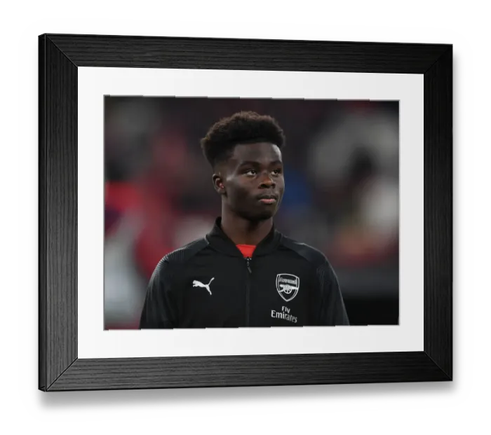 Framed Print : Bukayo Saka: Arsenal's Promising Young Star Shines in Europa League Clash Against Qarabag