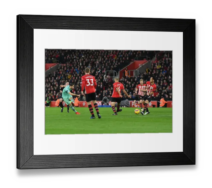 Framed Print : Mkhitaryan Scores Arsenal's Second Goal vs Southampton in Premier League Framed Print : Mkhitaryan Scores Arsenal's Second Goal vs Southampton in Premier League
