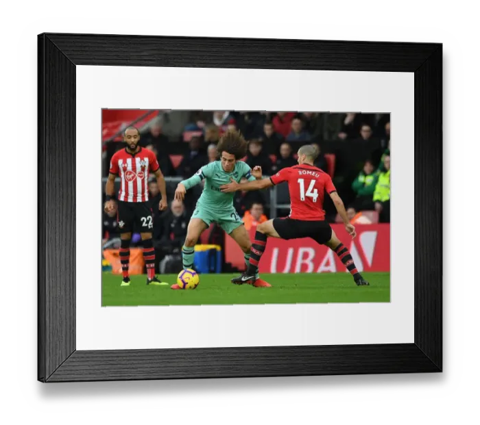 Framed Print : Guendouzi vs. Romeu: Clash of Midfield Titans - Southampton vs. Arsenal, Premier League 2018-19 Framed Print : Guendouzi vs. Romeu: Clash of Midfield Titans - Southampton vs. Arsenal, Premier League 2018-19