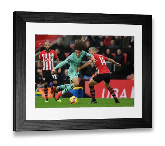 Framed Print : Clash of Midfield Titans: Guendouzi vs. Romeu (2018-19) Framed Print : Clash of Midfield Titans: Guendouzi vs. Romeu (2018-19)