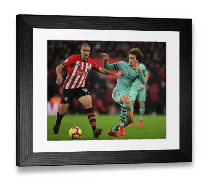 Framed Print : Guendouzi vs. Romeu: Intense Clash in Southampton v Arsenal Premier League Match Framed Print : Guendouzi vs. Romeu: Intense Clash in Southampton v Arsenal Premier League Match