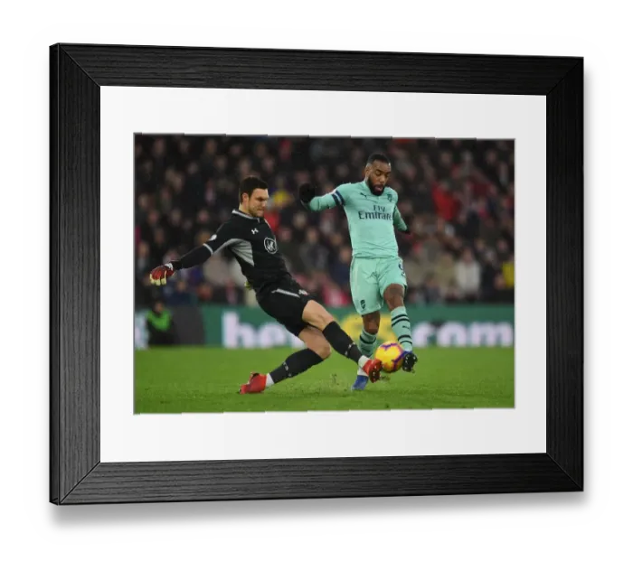 Framed Print : Lacazette vs McCarthy: Intense Clash in Southampton v Arsenal Premier League Encounter Framed Print : Lacazette vs McCarthy: Intense Clash in Southampton v Arsenal Premier League Encounter