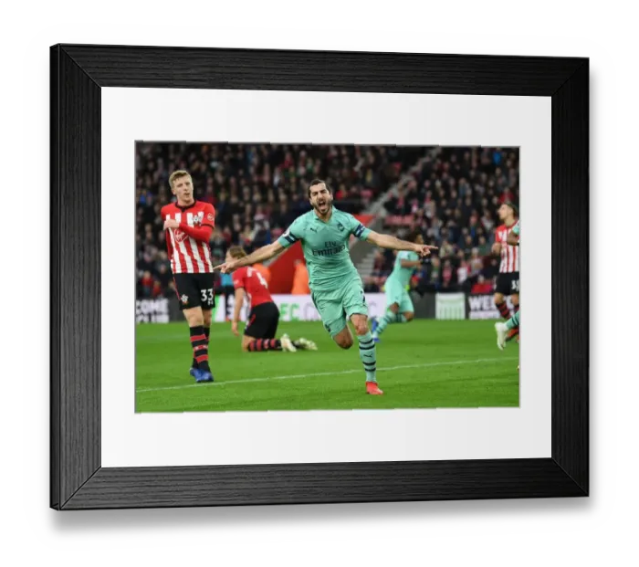 Framed Print : Mkhitaryan's Stunner: Arsenal's Game-Winning Goal vs. Southampton (2018-19)