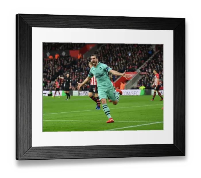 Framed Print : Mkhitaryan's Stunner: Arsenal's Game-Winning Goal vs. Southampton (2018-19)