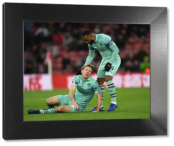 Arsenal's Lacazette and Monreal in Action against Southampton (2018-19)