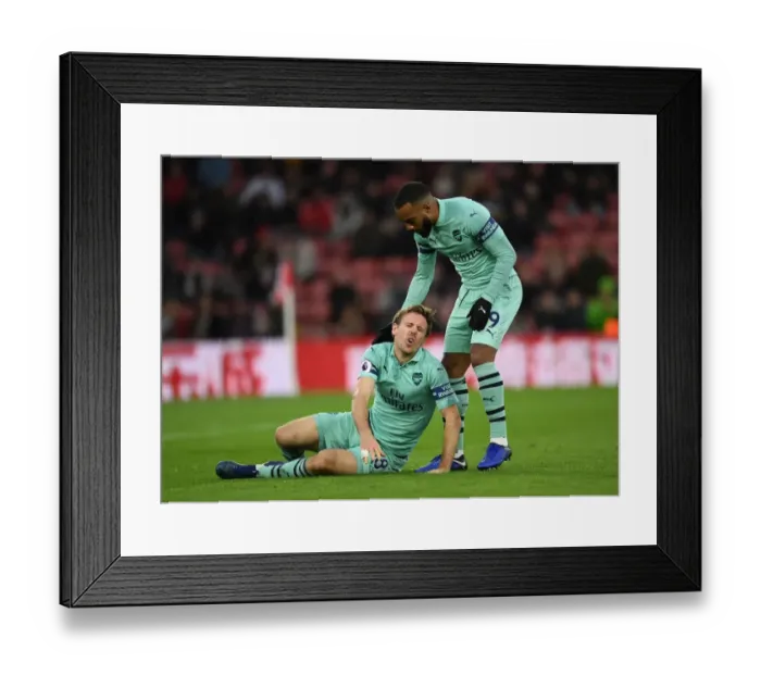 Framed Print : Arsenal's Lacazette and Monreal in Action against Southampton (2018-19)