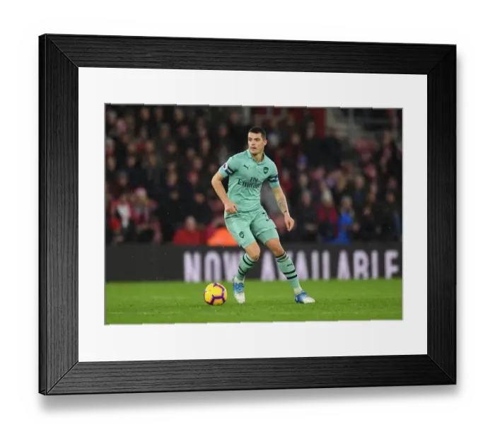 Framed Print : Granit Xhaka: In Action Against Southampton, Premier League 2018-19 Framed Print : Granit Xhaka: In Action Against Southampton, Premier League 2018-19