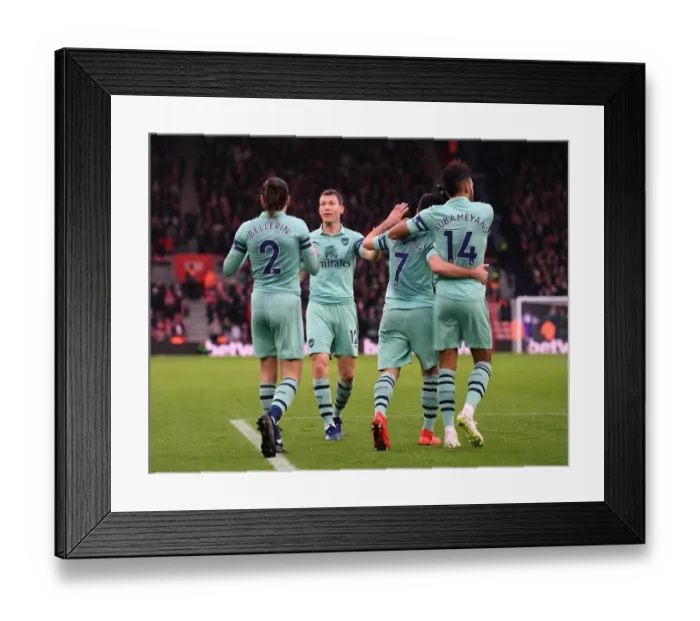 Framed Print : Mkhitaryan and Aubameyang's Stunner: Arsenal's Comeback Goals vs Southampton (3:2)
